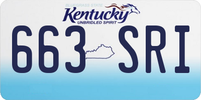 KY license plate 663SRI