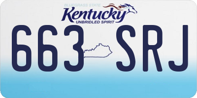 KY license plate 663SRJ