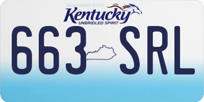 KY license plate 663SRL