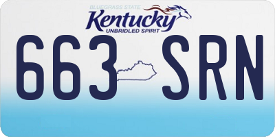 KY license plate 663SRN