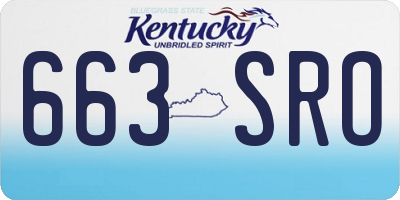 KY license plate 663SRO