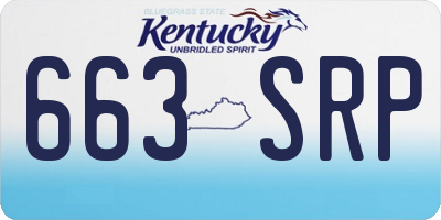 KY license plate 663SRP