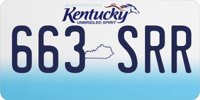 KY license plate 663SRR