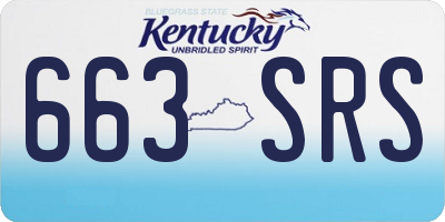 KY license plate 663SRS