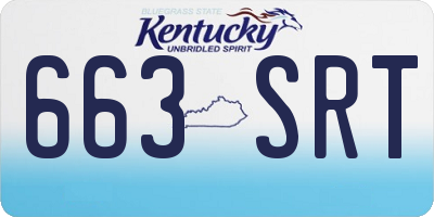 KY license plate 663SRT
