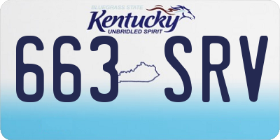 KY license plate 663SRV