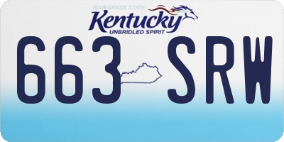 KY license plate 663SRW