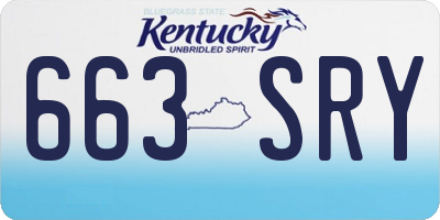 KY license plate 663SRY