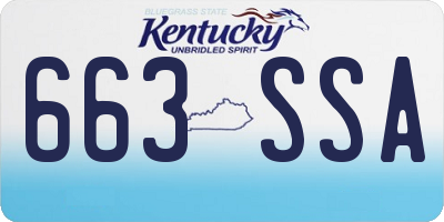 KY license plate 663SSA