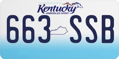 KY license plate 663SSB