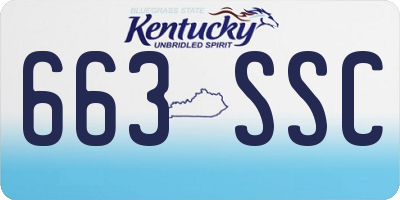 KY license plate 663SSC