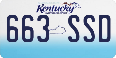 KY license plate 663SSD