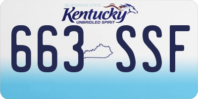KY license plate 663SSF