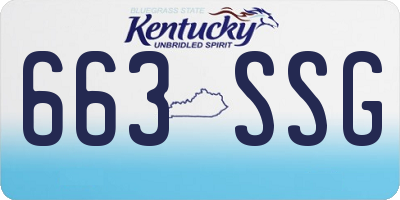 KY license plate 663SSG