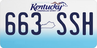 KY license plate 663SSH