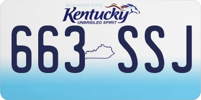 KY license plate 663SSJ