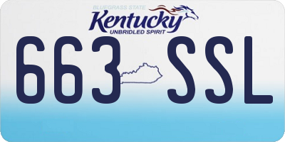 KY license plate 663SSL