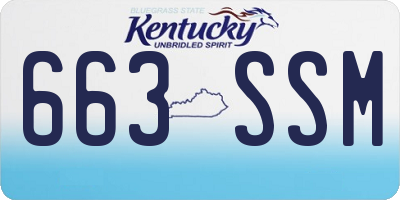 KY license plate 663SSM