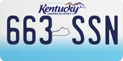 KY license plate 663SSN