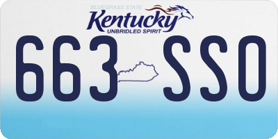 KY license plate 663SSO