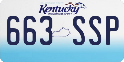 KY license plate 663SSP