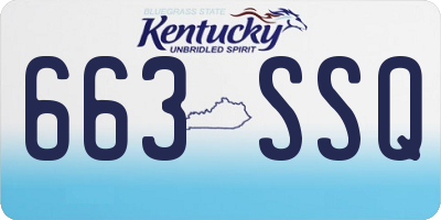 KY license plate 663SSQ