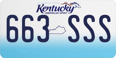 KY license plate 663SSS