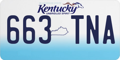 KY license plate 663TNA
