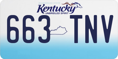 KY license plate 663TNV