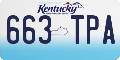 KY license plate 663TPA