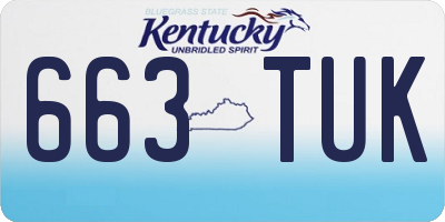 KY license plate 663TUK