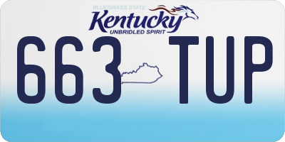 KY license plate 663TUP