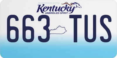 KY license plate 663TUS