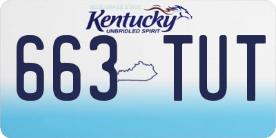 KY license plate 663TUT