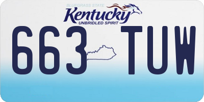 KY license plate 663TUW