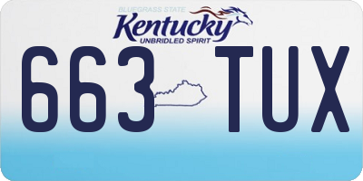 KY license plate 663TUX