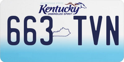 KY license plate 663TVN