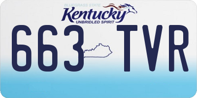 KY license plate 663TVR