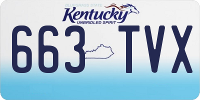 KY license plate 663TVX
