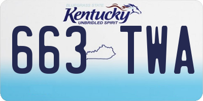 KY license plate 663TWA