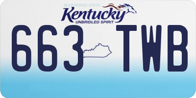 KY license plate 663TWB
