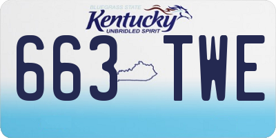 KY license plate 663TWE