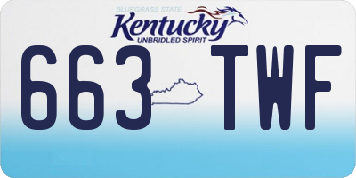 KY license plate 663TWF