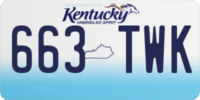KY license plate 663TWK