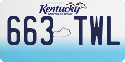KY license plate 663TWL