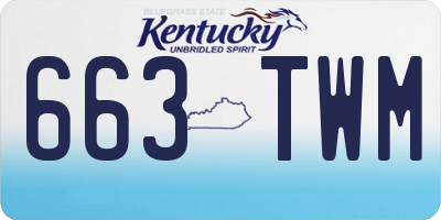 KY license plate 663TWM