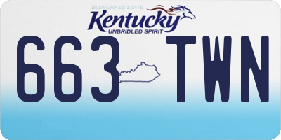 KY license plate 663TWN