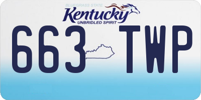 KY license plate 663TWP