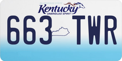 KY license plate 663TWR