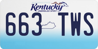 KY license plate 663TWS